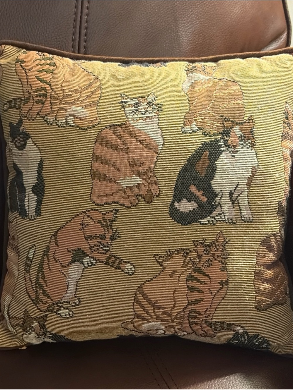 Cat Pattern Decorative Tapestry Pillow 12x12